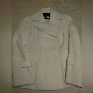 Women's attention White Peacoat,  Small, Worn Twice, Perfect Formal jacket